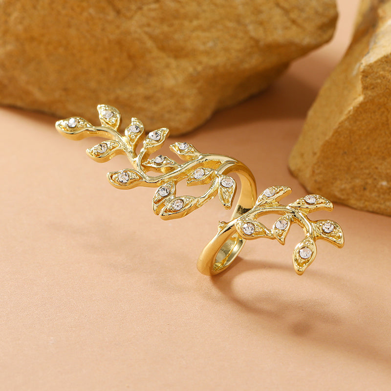 Simple And Cool Alloy Branch Finger Ring, European And American Fashion Retro Creative Design Exaggerated Ring