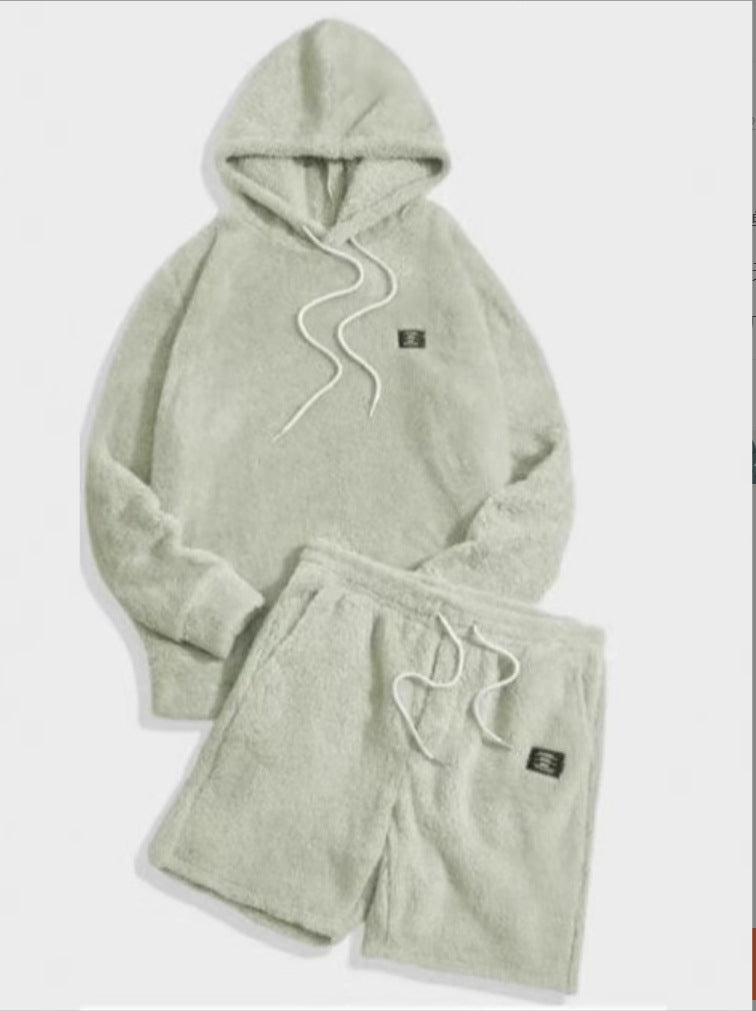 Men's Casual Sweatshirt Long Sleeve Shorts Suit