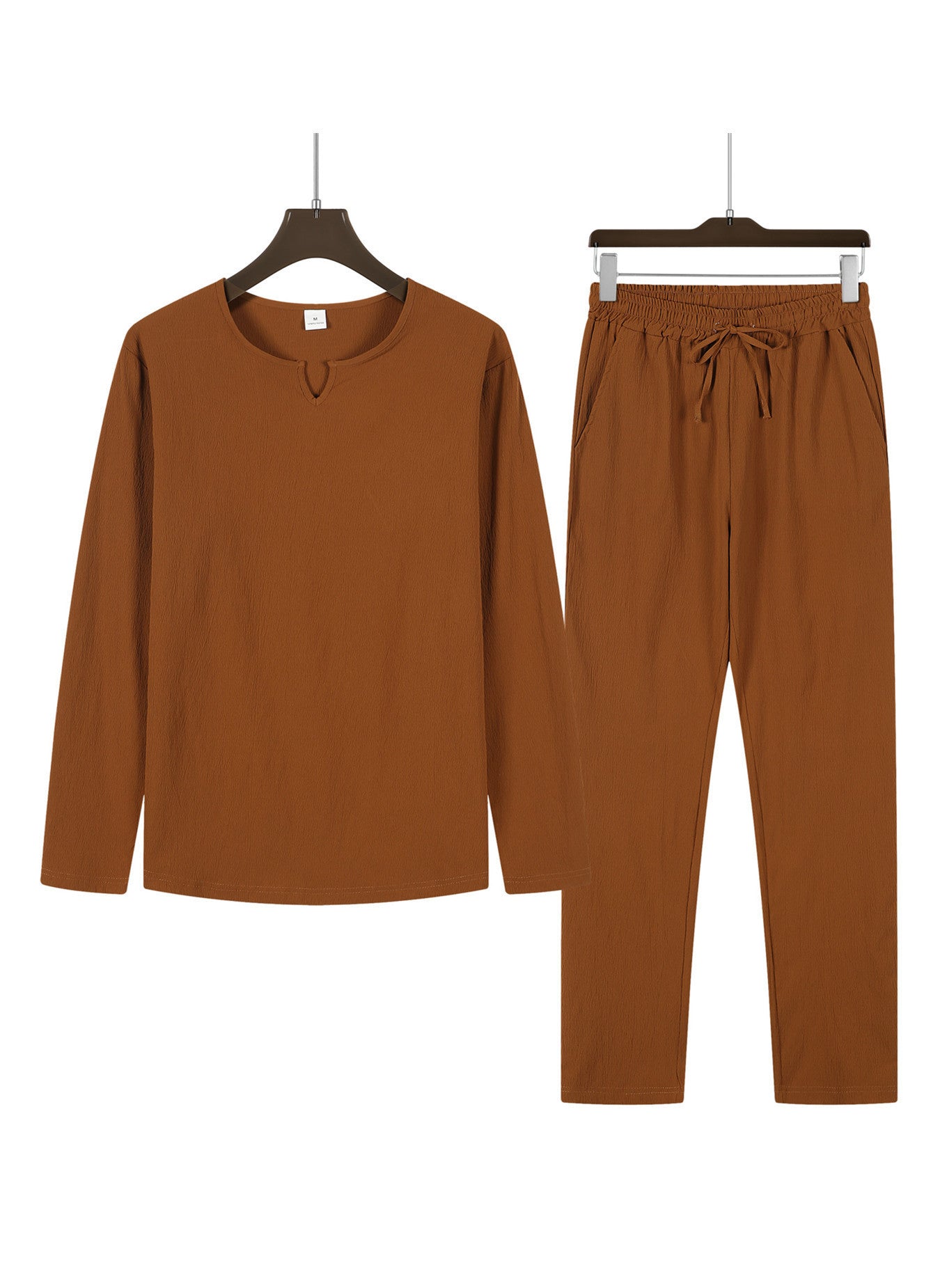 Men's Casual Solid Color Drawstring Waistband Pocket Suit