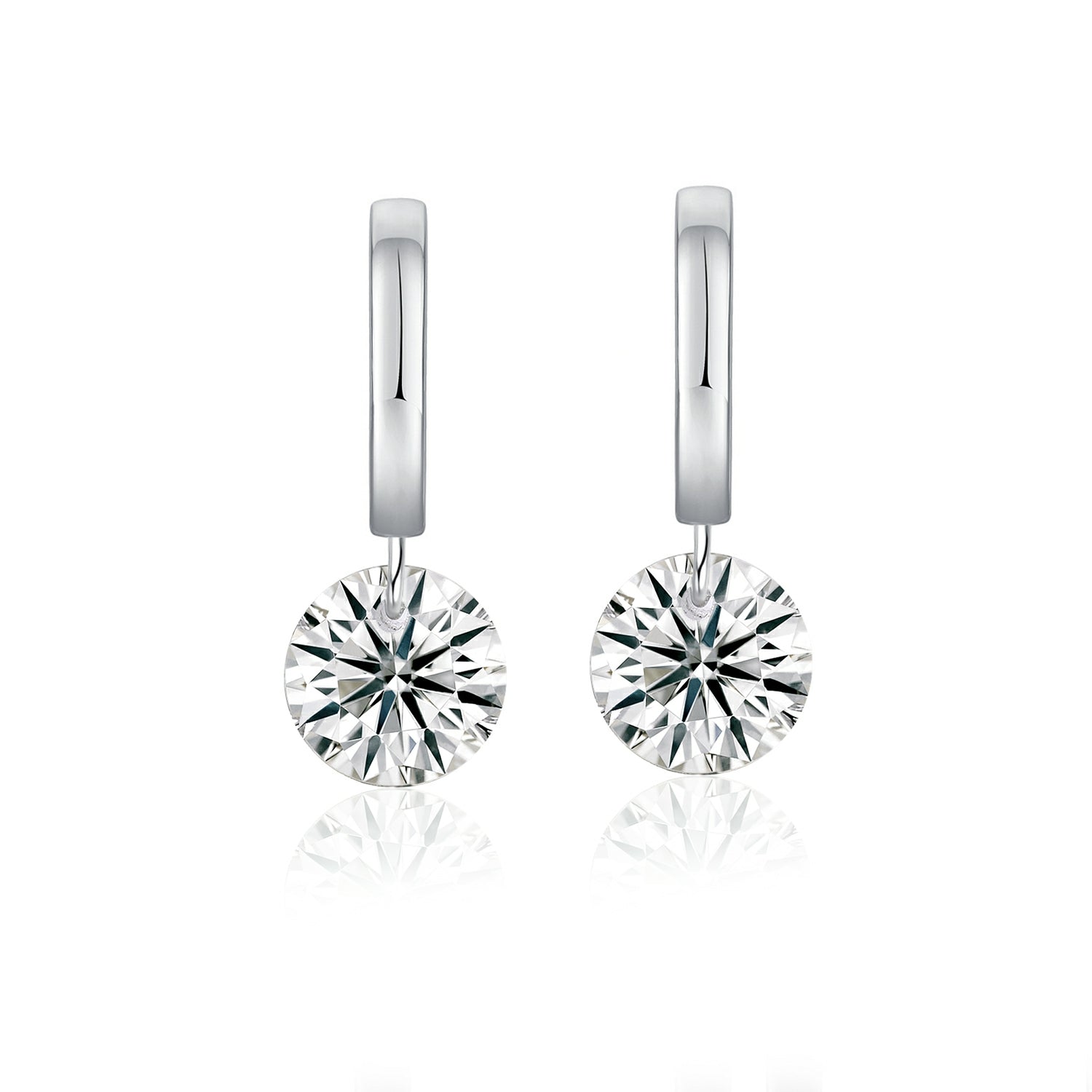 Top-quality Moissanite Luxury And Fashionable Light Luxury Jewelry Silver Stud Earrings S925 Silver Plated Platinum