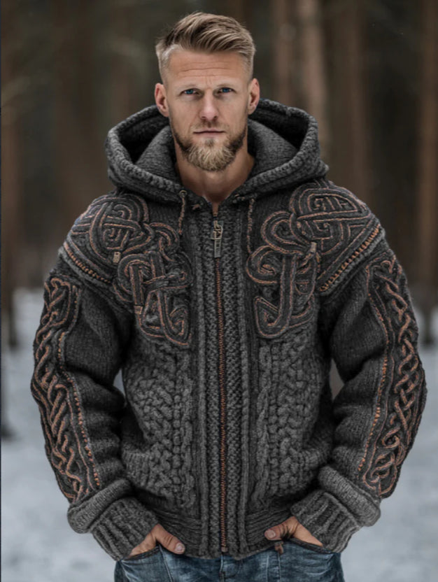 Stylish Winter Warmth Flannel 3D-Printed Hooded Zip-Up Cardigan