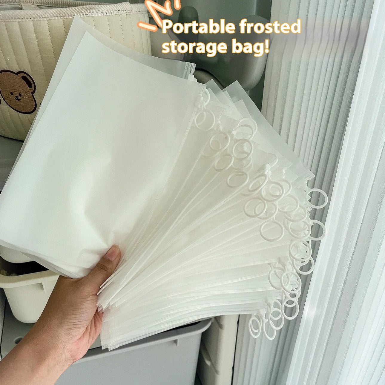 Pull Ring Storage Frosted Transparent Large Capacity Ziplock Travel Portable Waterproof Dormitory Mask Buggy Bag