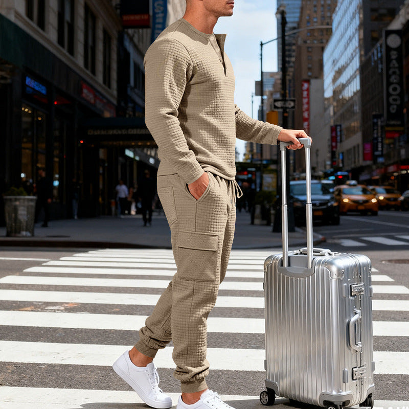 Men's Loose-Fit Retro Long-Sleeve Workwear Suit