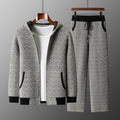 Men's Hooded Sweater Cardigan Casual Set