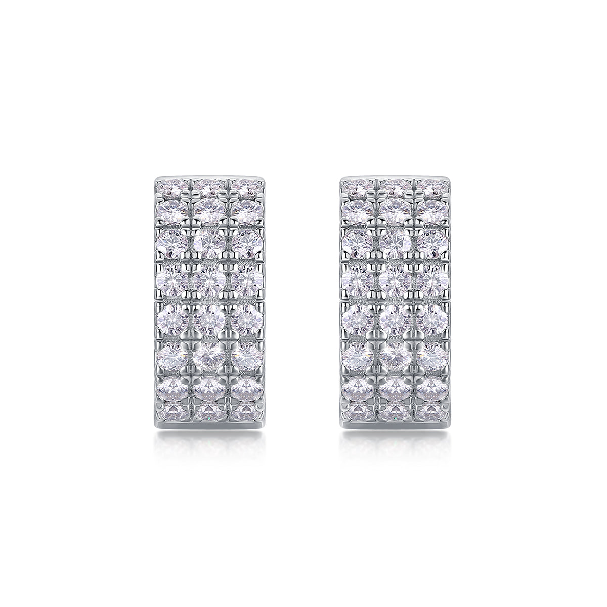 Top-quality Moissanite Luxury And Fashionable Light Luxury Jewelry Silver Stud Earrings S925 Silver Plated Platinum