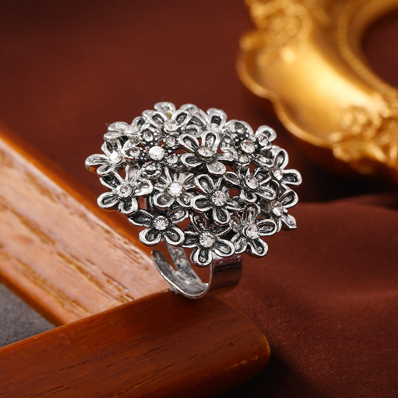 1 Piece Exaggerated Fresh Floral Open Ring For Women - Stylish, Niche Design, High-End Vibe Index Finger Ring Accessory