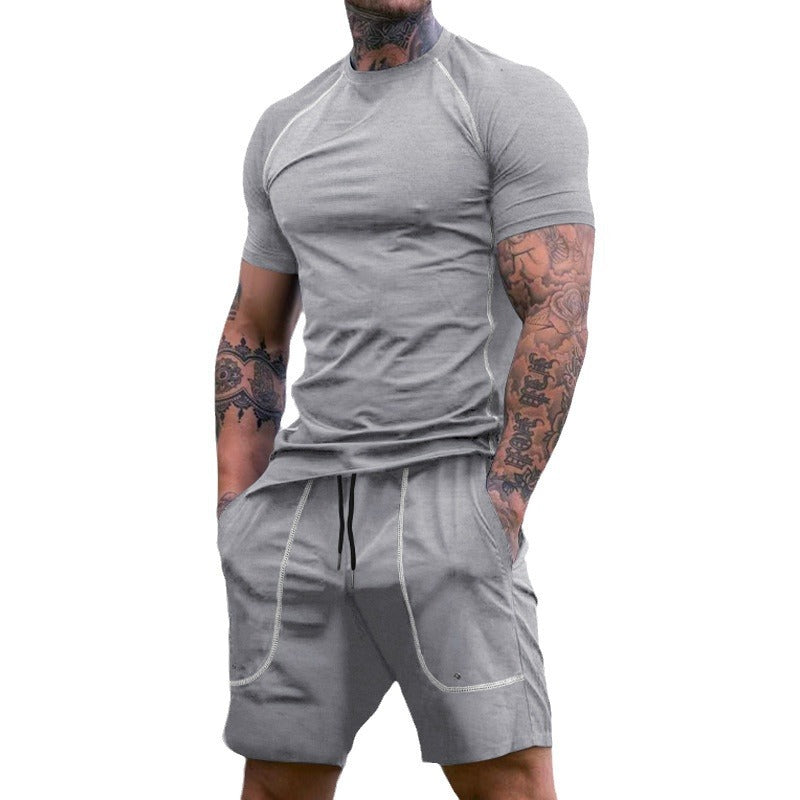New Sports Tights Shorts Men's Running Fitness Suit