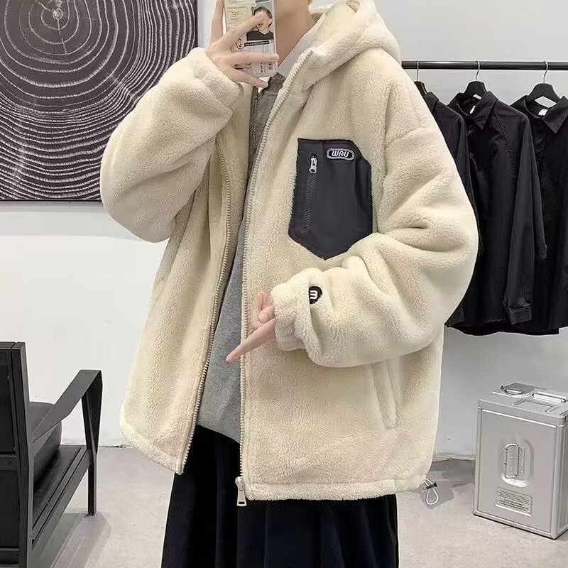 Winter Lambswool Coat Jacket Padded Outerwear Casual Top