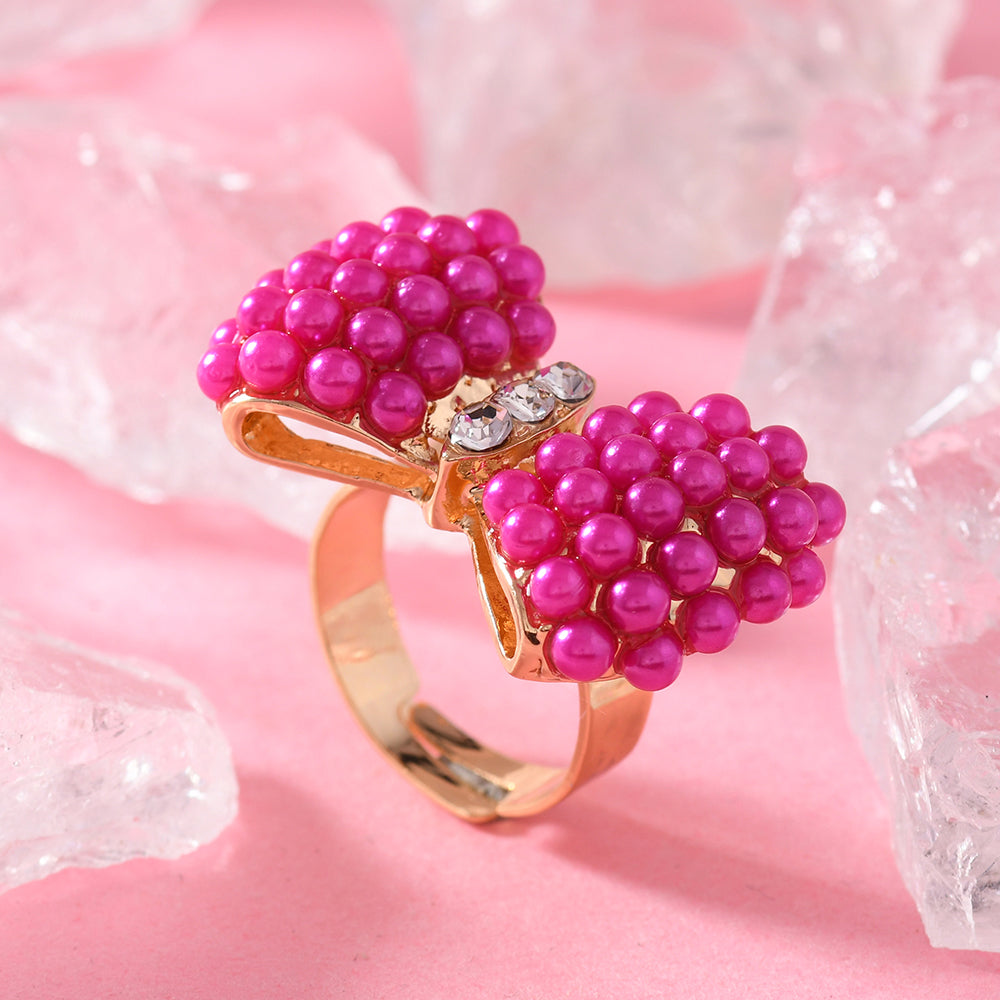 1 Piece Women's Fashion Personalized Ring - Creative & Stylish Bowknot Open Ring With Rhinestone Inlay, Perfect For Daily Wear, Gifting & Gatherings